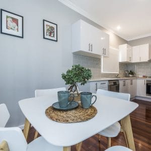 46 Hudson Street Bayswater breakfast taable area.