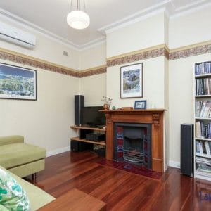 fire place and lounge