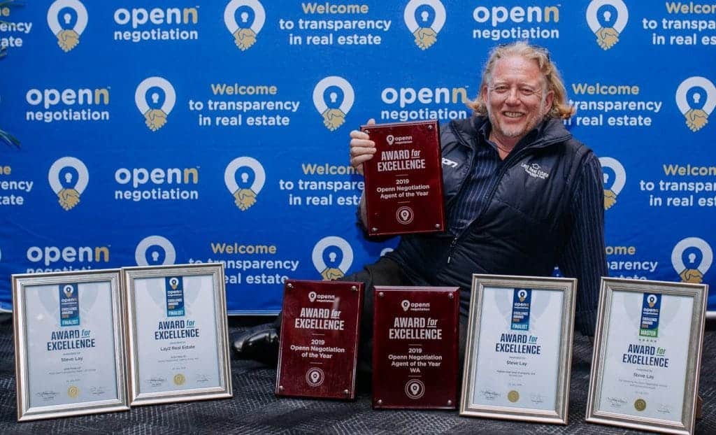 2019 Openn Negotiation Agent of the year winner for WA and Australia - Steve Lay of Lay2 Real Estate