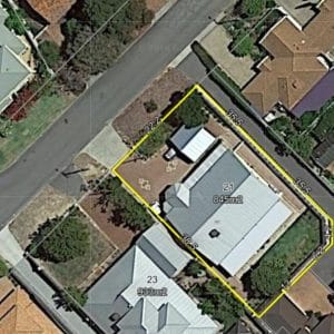 Arial view of 21 Neville Street Bayswater WA.