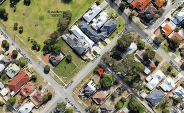 32 Essex Street Bayswater block for sale arial picture.