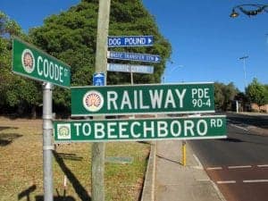 Coode Street Railway Parade Street Signs picture