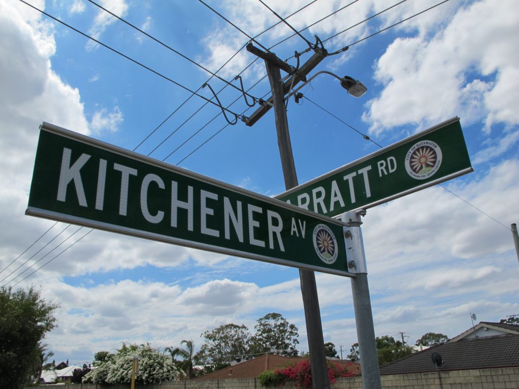 Picture of Kitchener Avenue Bayswater WA street sign.