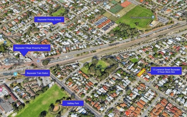 Location Mapa of 13 Lawarence Street Bayswater WA