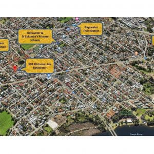 Arial View of Kitchener Avenue Bayswater WA Location