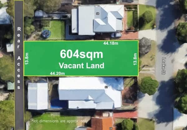 60 Leake Street, Bayswater WA 6053  604sqm (SOLD)Vacant Block in Village Precinct