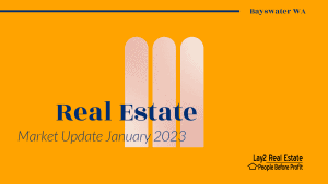 Real Estate Market Update January 2023 by Lay2 Real Estate blog post cover image.