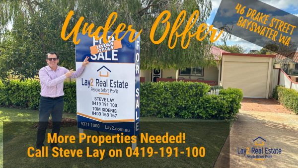 46 Drake Street Bayswater WA Under Offer by Lay2 Real Estate - under offer sign at the front of the property image.