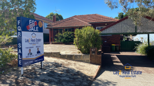 57 Crowther Street Bayswater WA - image of the for sale sign with the under offer sticker on it. Under Offer by Mick Lay of Lay2 Real Estate.