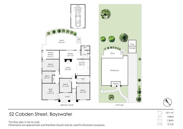 A1 Bayswater Location 52 Cobden Street Bayswater WA Floor plan and site map.