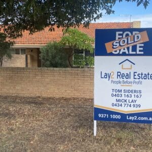 1-17 Pola Street Dianella WA 6059 front of property sold sign image. Home sold by Mick Lay of Lay2 Real Estate.