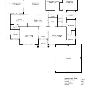 116A Salisbury Street Bedford WA - floor plan - approximate measurements. property for sale by Lay2 Real Estate.