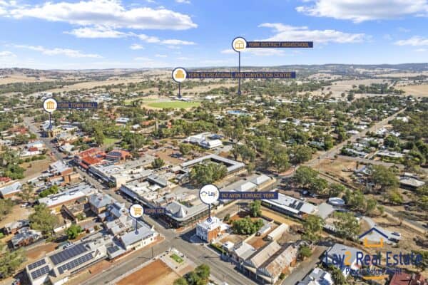 147 Avon Terrace York WA 6302. Ariel Photo.