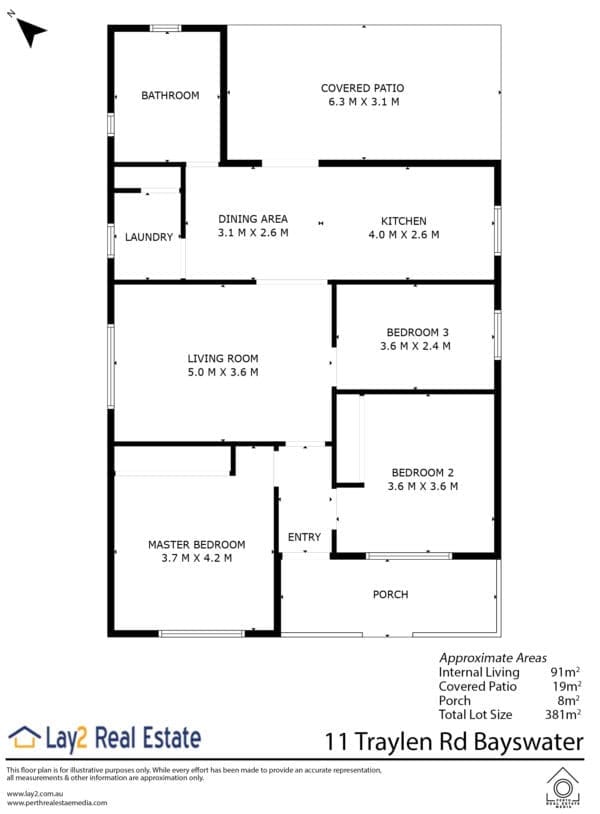 Floor Plan image - 11 Traylen Road Bayswater WA 6053. Property for sale by Lay2 Real Estate. Mick Lay.