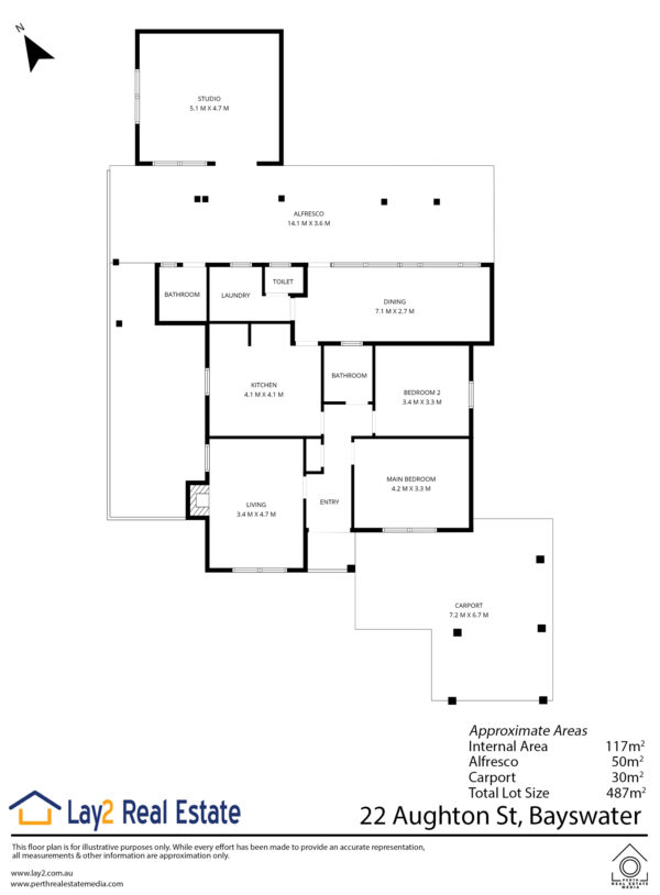 Florr plan image for 22 Aughton St Bayswater WA 6053 - Home for sale by Lay2 Real Estate