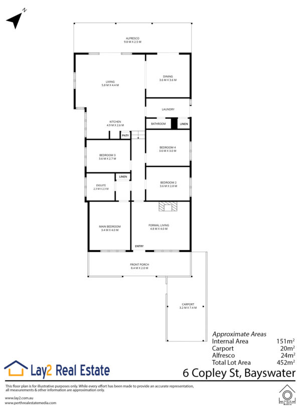 6 Copley Street Bayswater WA 6053 Floor plan. For Sale Lay2 Real Estate.